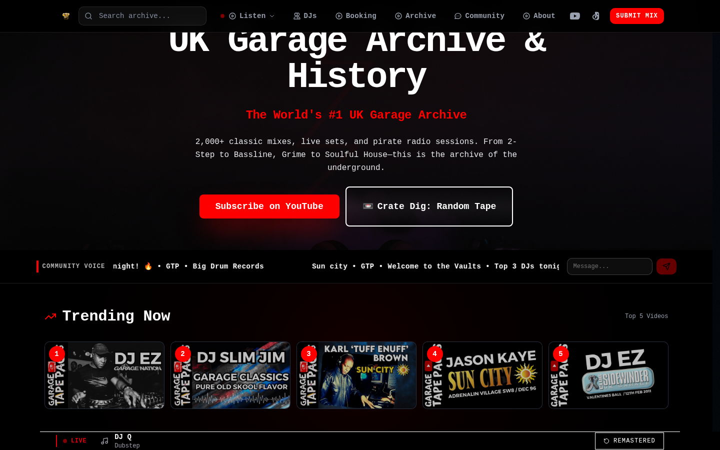 Garage Tape Packs website designed by PixelForge Studio